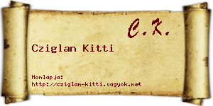 Cziglan Kitti névjegykártya